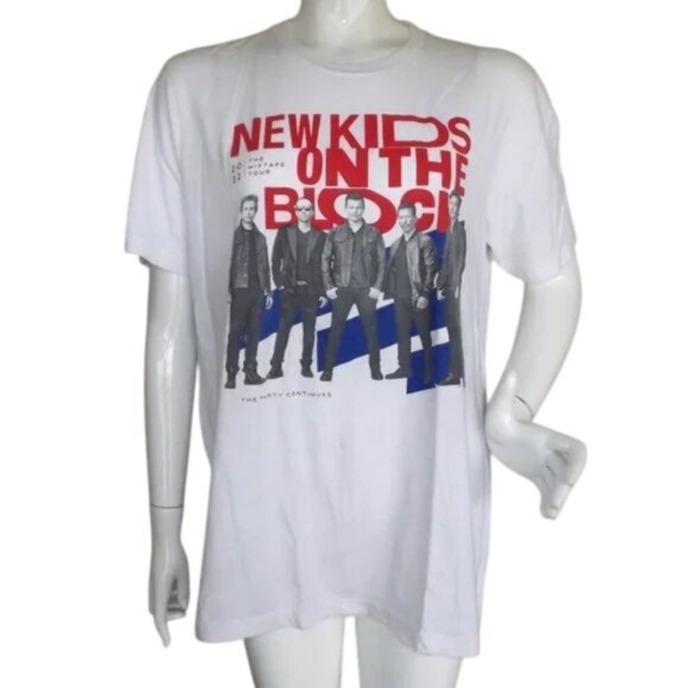NEW KIDS ON THE BLOCK Tee, XL, White, Mix Tape Tour/Concert, Band Picture